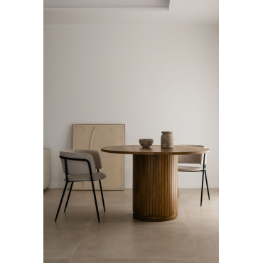 Mangohouten Eettafel (ø120 Cm) Analis Natuurlijk Hout - Sklum