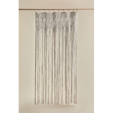 Macramégordijn (110x215 Cm) Cendala Beige – Crème - Sklum