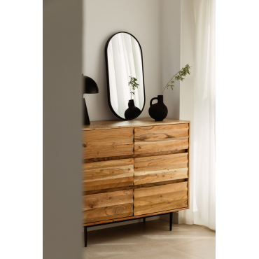 Ovale Aluminium Wandspiegel (35x70 Cm) Elbert Zwart - Sklum