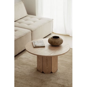 Ronde Houten Salontafel (ø80 Cm) Vinsey Natuurlijk Hout - Sklum