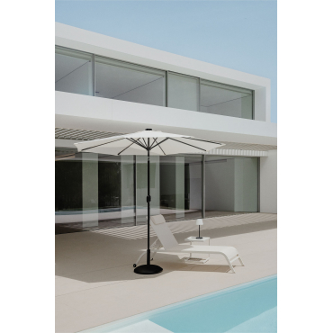 Parasol Met Licht In Stof En Staal (ø270 Cm) Uzombras Gardenia Wit - Sklum