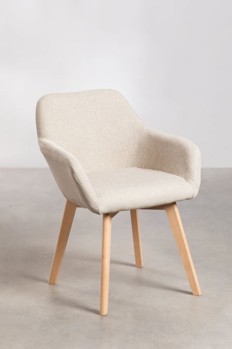 Set van 2 Ervi eetkamerstoelen met armleuningen - Crème Beige