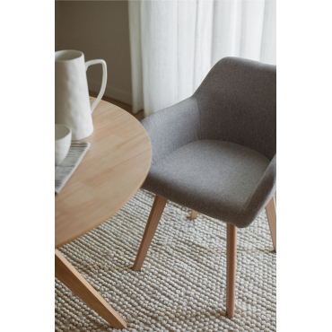 Set Van 4 Eetkamerstoelen Met Armleuningen Ervi Lichtgrijze - Sklum