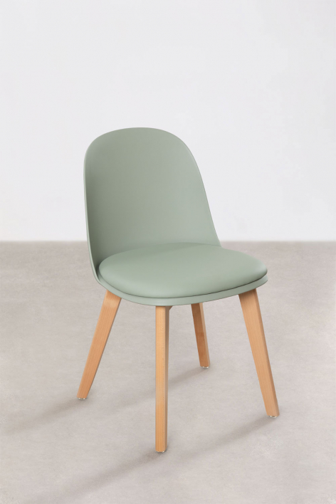 Set van 2 eetkamerstoelen in polypropyleen en beukenhout Belyna