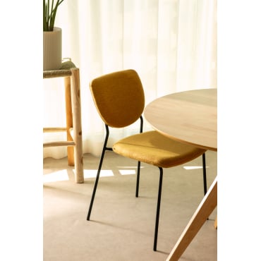 Set Van 4 Taris Stapelbare Eetkamerstoelen Mosterd - Sklum