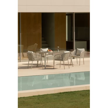 Arhiza Classic Rechthoekige Tafelset, 160x90 Cm, En 4 Aluminium Tuinstoelen. Groen – Khaki - Sklum