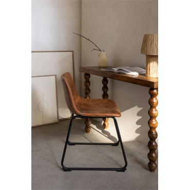 Set Van 2 Eetkamerstoelen In Kunstleer Ody Kameel Vintage - Sklum