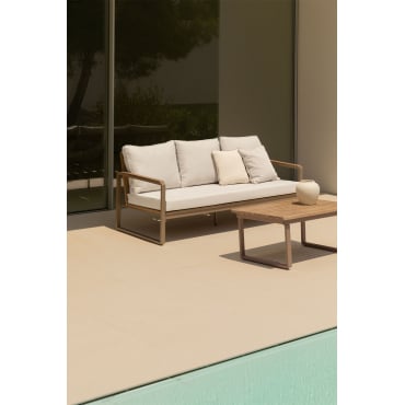 Giselle Tuinbank 3-zits In Aluminium En Acaciahout Grijs – Taupe - Sklum