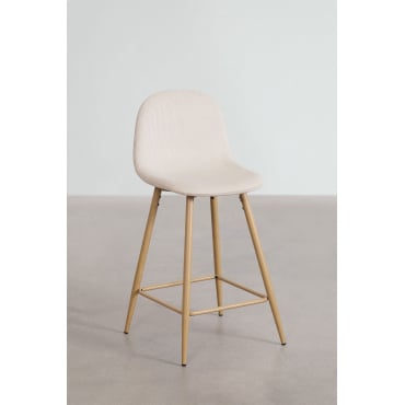 Hoge Kruk Van Glamm Corduroy Beige – Linnen & ↑65 Cm & Natuurlijk Hout - Sklum