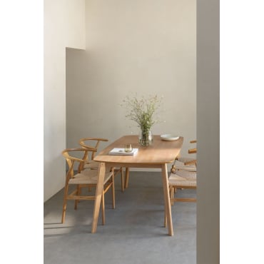 Rechthoekige Houten Eettafel (150x90 Cm) Elba Natuurlijk Hout - Sklum