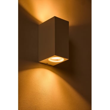 Aluminium Buitenwandlamp Met 2 Dolton Lichtpunten Wit - Sklum