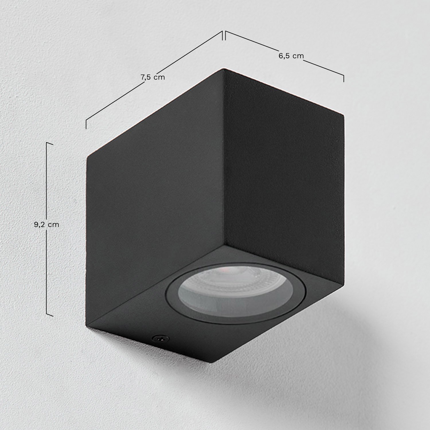 Wandlamp voor buiten in aluminium Dolton, AFMETINGEN