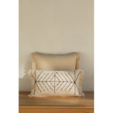Rechthoekig Katoenen Kussen (30x50 Cm) Iguatu Beige – Crème - Sklum