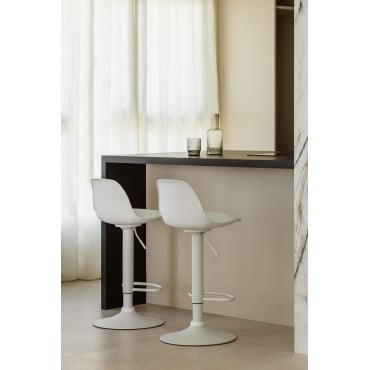 Nordic Verstelbare Hoge Kruk Wit - Sklum