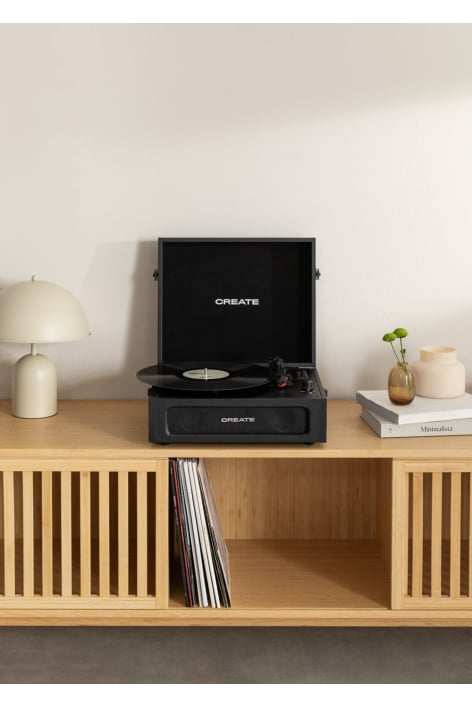 CREATE - PLATENSPELER COMPACT - Platenspeler Retro met Bluetooth, USB, SD, MicroSD en MP3-recorder/speler