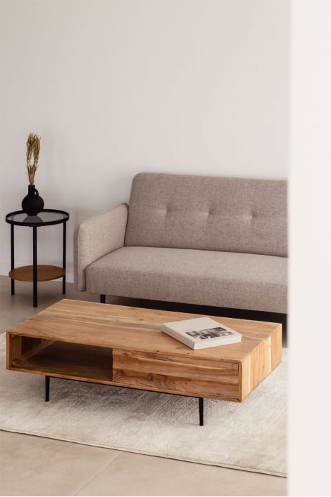 Rechthoekige salontafel 120x60 cm in acaciahout Petter - Acacia Bruin