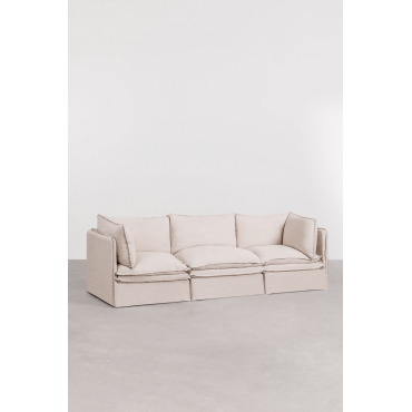 3-delige Modulaire Bank Van Linnen En Katoen Grace Stof Beige - Sklum