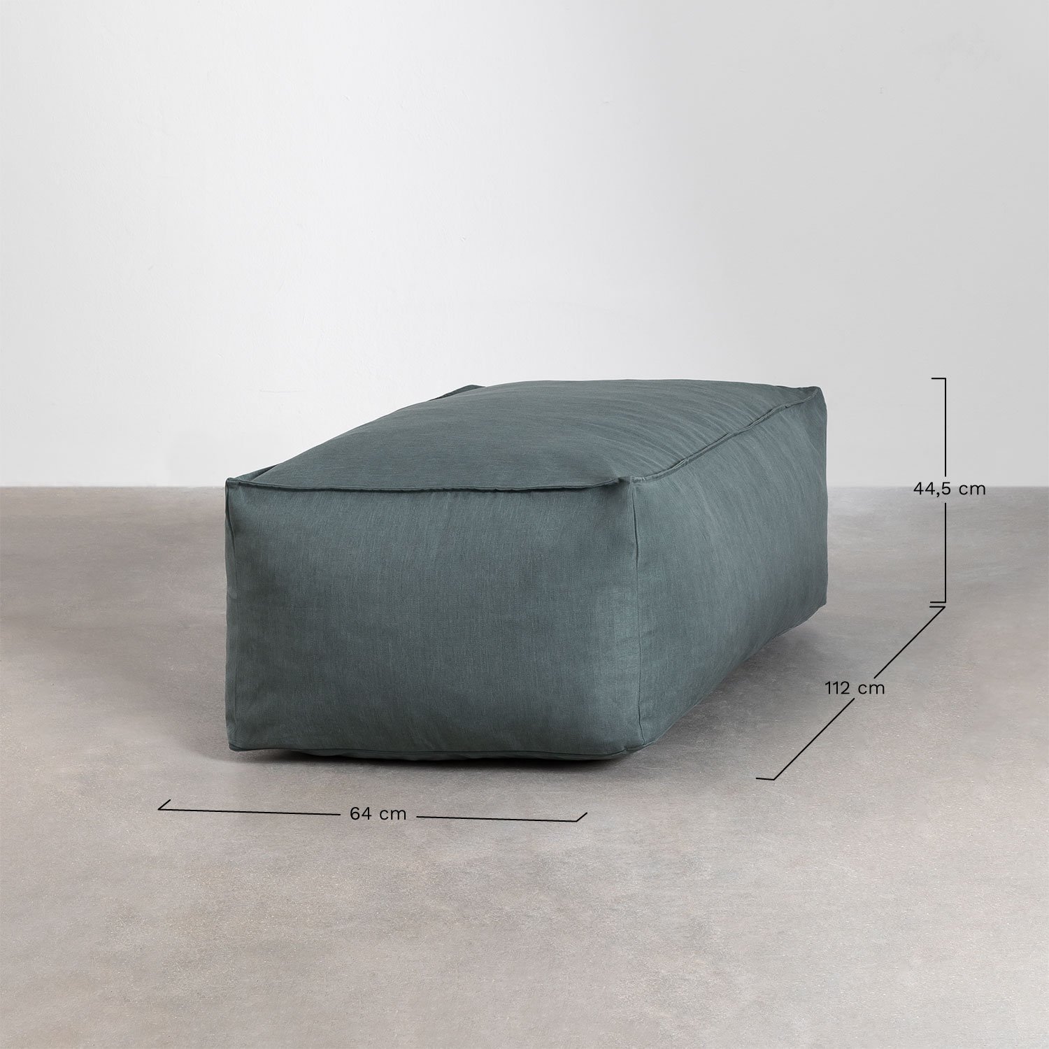 Modulaire 3-delige chaise longue bank met poef Dojans, AFMETINGEN