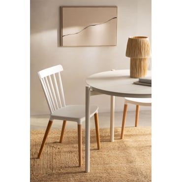 Set Van 2 Eetkamerstoelen In Beukenhout En Polypropyleen Royal Wit - Sklum