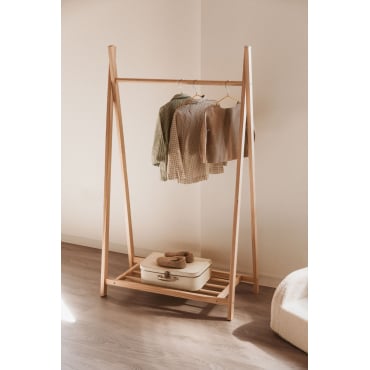 Houten Kapstok Met Schoenenrek Baxli Kids Natuurlijk Hout - Sklum