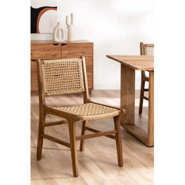 Set Van 2 Eetkamerstoelen Van Malmö-teakhout Bruin – Natuurlijk Hout - Sklum