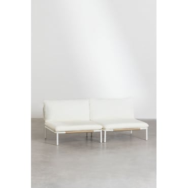Roubly 2-delige Modulaire Tuinbank Beige Amandelroos - Sklum