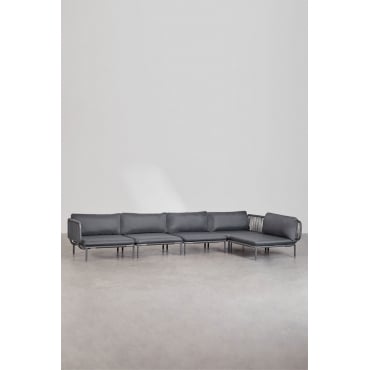 Roubly 5-delige Modulaire Hoekbank Voor De Tuin Grijs – Grafiet - Sklum