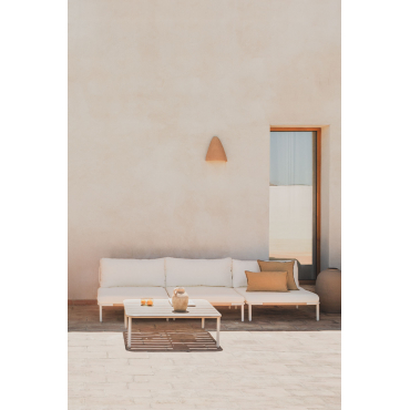3-delige Modulaire Tuinbank En Roubly Salontafel Beige Amandelroos - Sklum