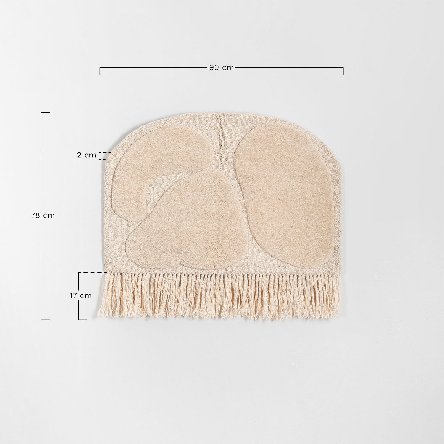 Decoratief wandtapijt in wol Ramses, AFMETINGEN