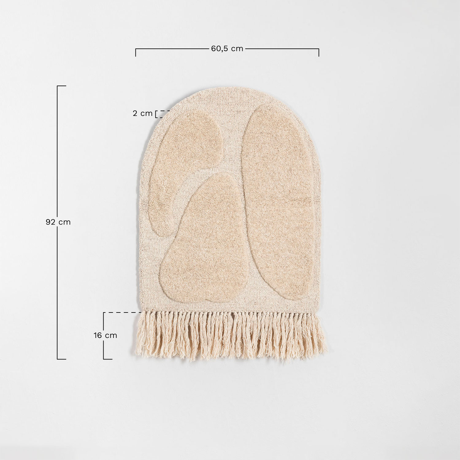 Decoratief wandtapijt in wol Ramses, AFMETINGEN