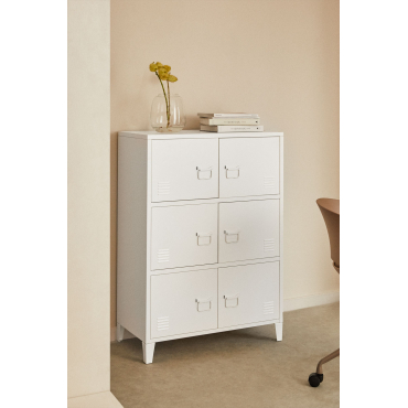 Pohpli Stalen Lockerlade Met 6 Deuren Gardenia Wit - Sklum