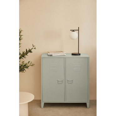 Pohpli Stalen Kast Met 2 Deuren, 80x40 Cm Groen – Khaki - Sklum