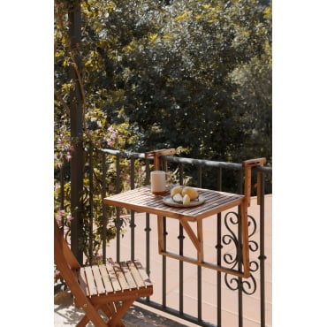 Rechthoekige Tuintafel 65x60 Cm Hangend En Opvouwbaar In Acaciahout Delawer Acacia Bruin - Sklum