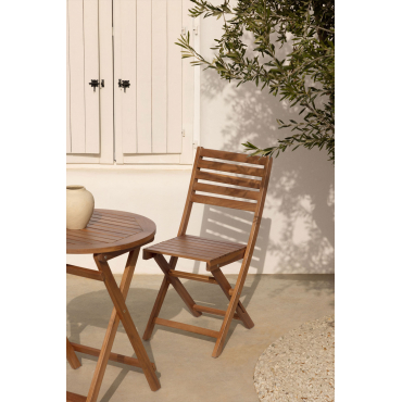 Set Van 2 Delawer Opvouwbare Tuinstoelen Acacia Bruin - Sklum