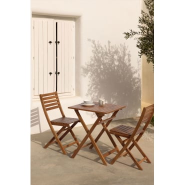 Vierkante Tuintafel 60x60 Cm Opvouwbaar In Acaciahout Delawer Acacia Bruin - Sklum
