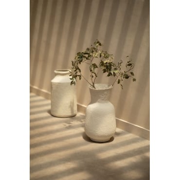 Handgemaakte Decoratieve Vaas In Papier-maché Reynolds Beige – Crème - Sklum
