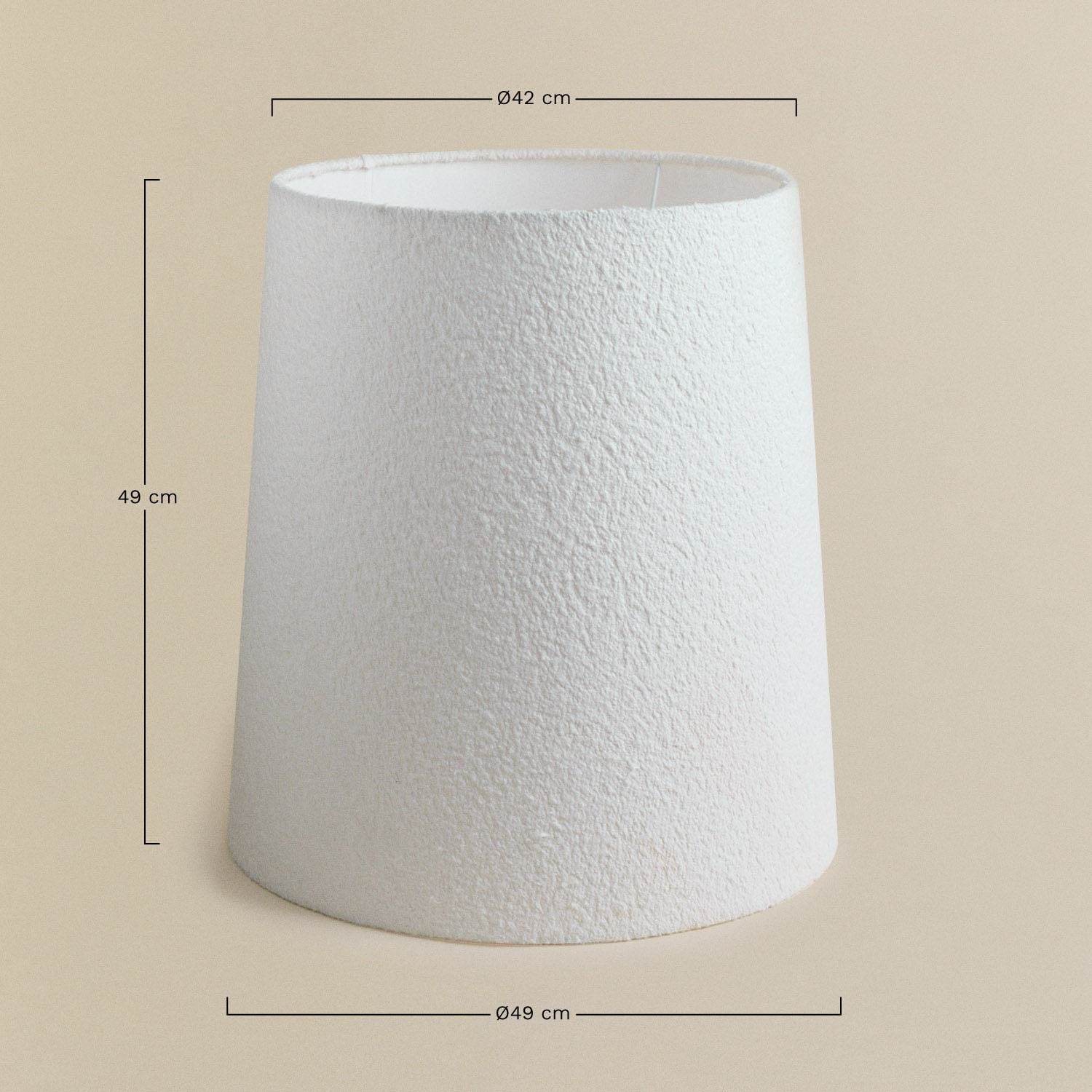 Delmore bouclé stoffen lampenkap, AFMETINGEN