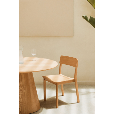 Set Van 4 Eetkamerstoelen In Omberhout Natuurlijk Hout - Sklum