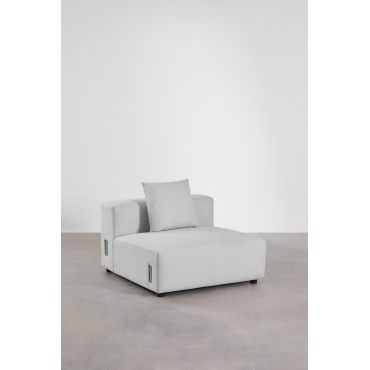 Centraal Module (105x113 Cm) Met Kussen Voor Modulaire Bank Bruna Stof Gris Glacial - Sklum