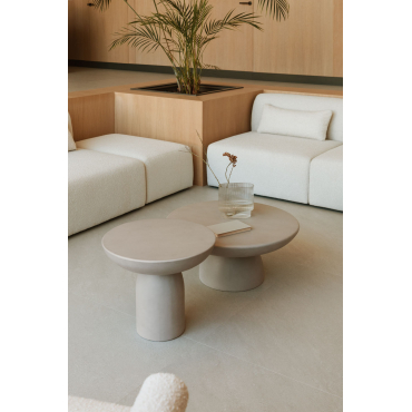 Ronde Bijzettafel Ø50 Cm In Cement Zenadia Zand Grijs - Sklum