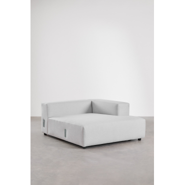 Rechter Chaise Longue Module Voor Modulaire Bank Bruna Stof Gris Glacial - Sklum