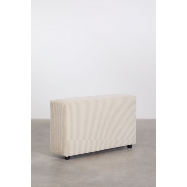 Linker Hoge Armleuning ↑65 Cm Voor Modulaire Bank Bruna Corduroy Beige – Linnen - Sklum