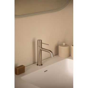 Kraan Voor Wastafel In Messing Orveta Geborsteld Grijs & ↑20 Cm - Sklum