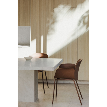 Set Van 4 Eetkamerstoelen Met Armleuningen Van Polypropyleen En Staal Lynette Bruin – Karamel - Sklum