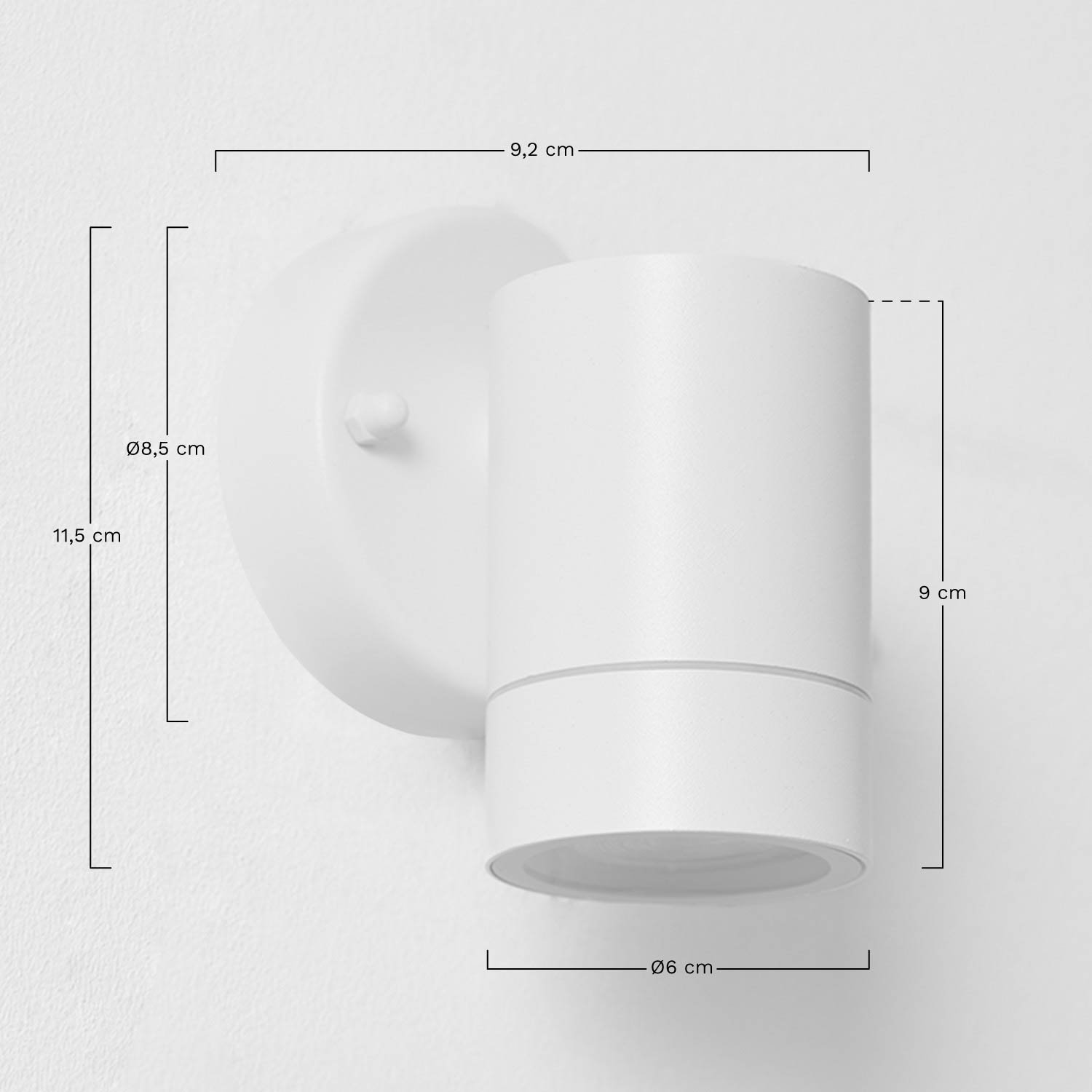 Jaxten aluminium buitenwandlamp , AFMETINGEN