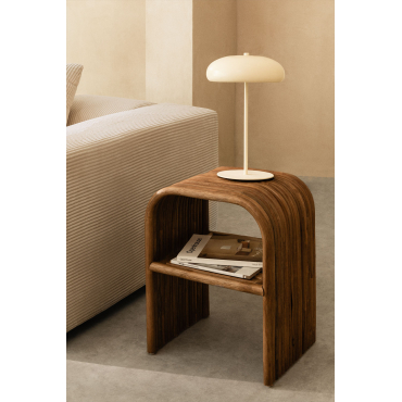 Rechthoekige Rotan Bijzettafel (35x40 Cm) Nolay Bruin – Donker Hout - Sklum
