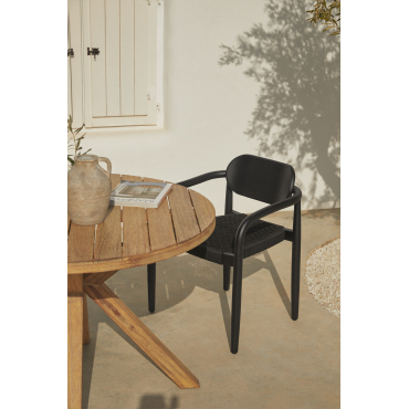 Set Van 2 Houten Tuinstoelen Met Armleuningen Naele Vintage Zwart - Sklum