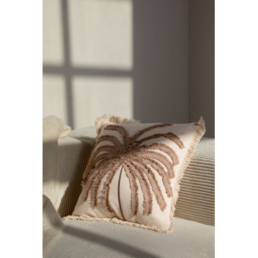 Vierkant Katoenen Kussen (45x45 Cm) Korumba Beige – Linnen - Sklum