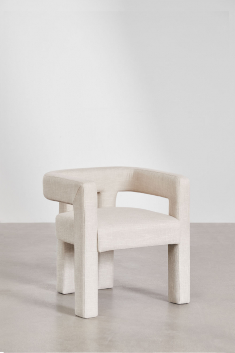 Set van 2 gestoffeerde fauteuils Liara - Stof Crème Beige