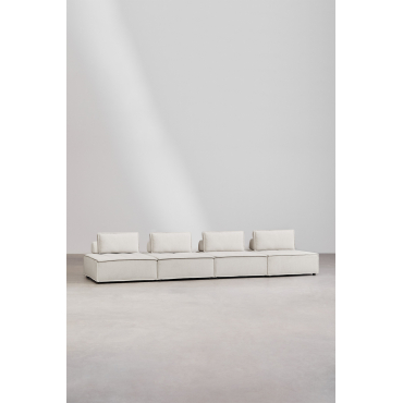 Modulaire Vierdelige Bank In Vermont-stof Stof Crème Beige - Sklum